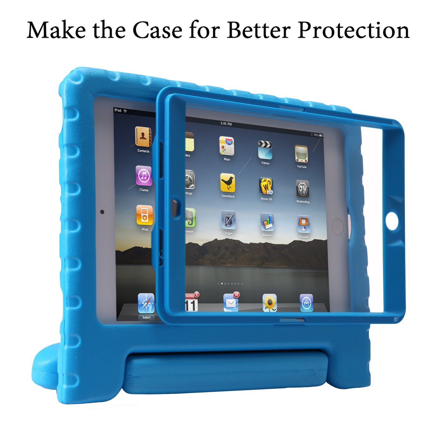 HDE iPad Mini 1 2 3 Bumper Case for Kids Shockproof Hard Cover Handle
