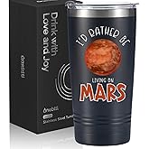 Onebttl Mars Gifts for Adults, Ideal Space, Solar System Gifts for Space Enthusiasts, Lovers on Christmas, Birthday, 20oz Stainless Steel Tumbler with Lid Straw
