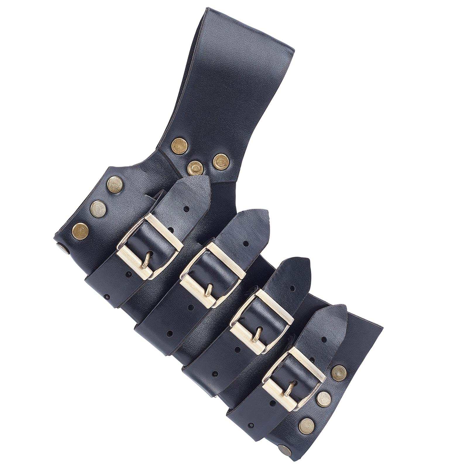 GORGECRAFT Leather Sword Frog Black Retro Medieval Adjustable Faux Leather Sword Holster Belt Universal Free Size Sword Holder for Halloween Christmas Party Knight Warrior Cosplay Costume Accessories — image 1