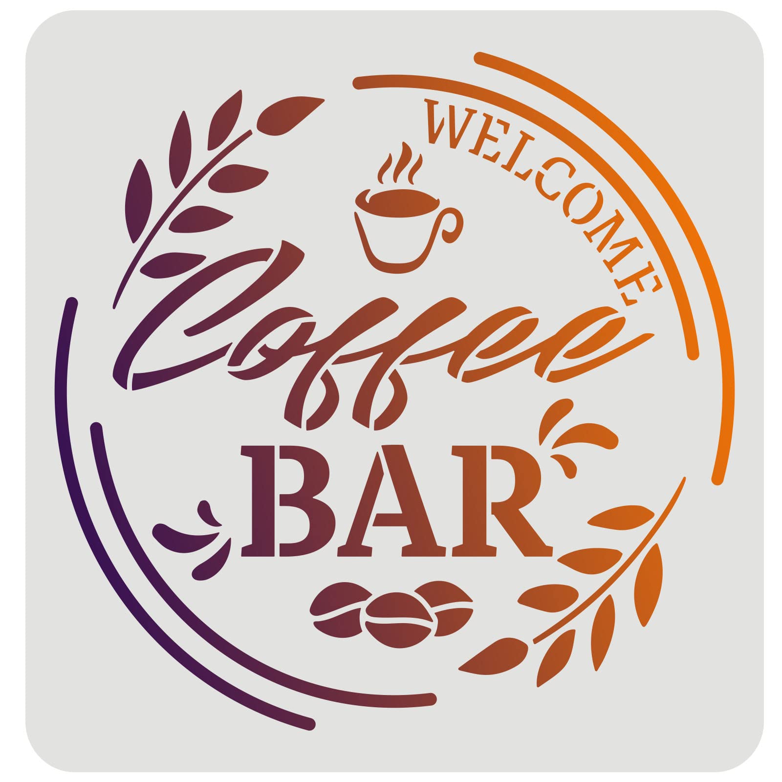 FINGERINSPIRE Coffee Bar Stencil 30x30cm Reusable Coffee Quote Stencils Plastic Stencils for Signs Cafe Welcome to Coffee Bar Template for Painting on Furniture, Wall, Fabric, Paper — image 1