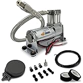 TORQUE 12V Heavy Duty Air Compressor Kit - 120 PSI, Portable Single Port, Replaces Air Lift 16092 16192 - For Train Horns, Ri