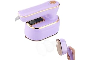 DEARLUREN Portable Handheld Garment Steamer for Clothes, 1000W Travel Steamer with 180° Rotating Handle, Purple, 2-in-1 Wet a
