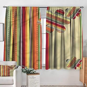 Amazon Com Familytaste Yellow And Red Kitchen Curtains Vertical