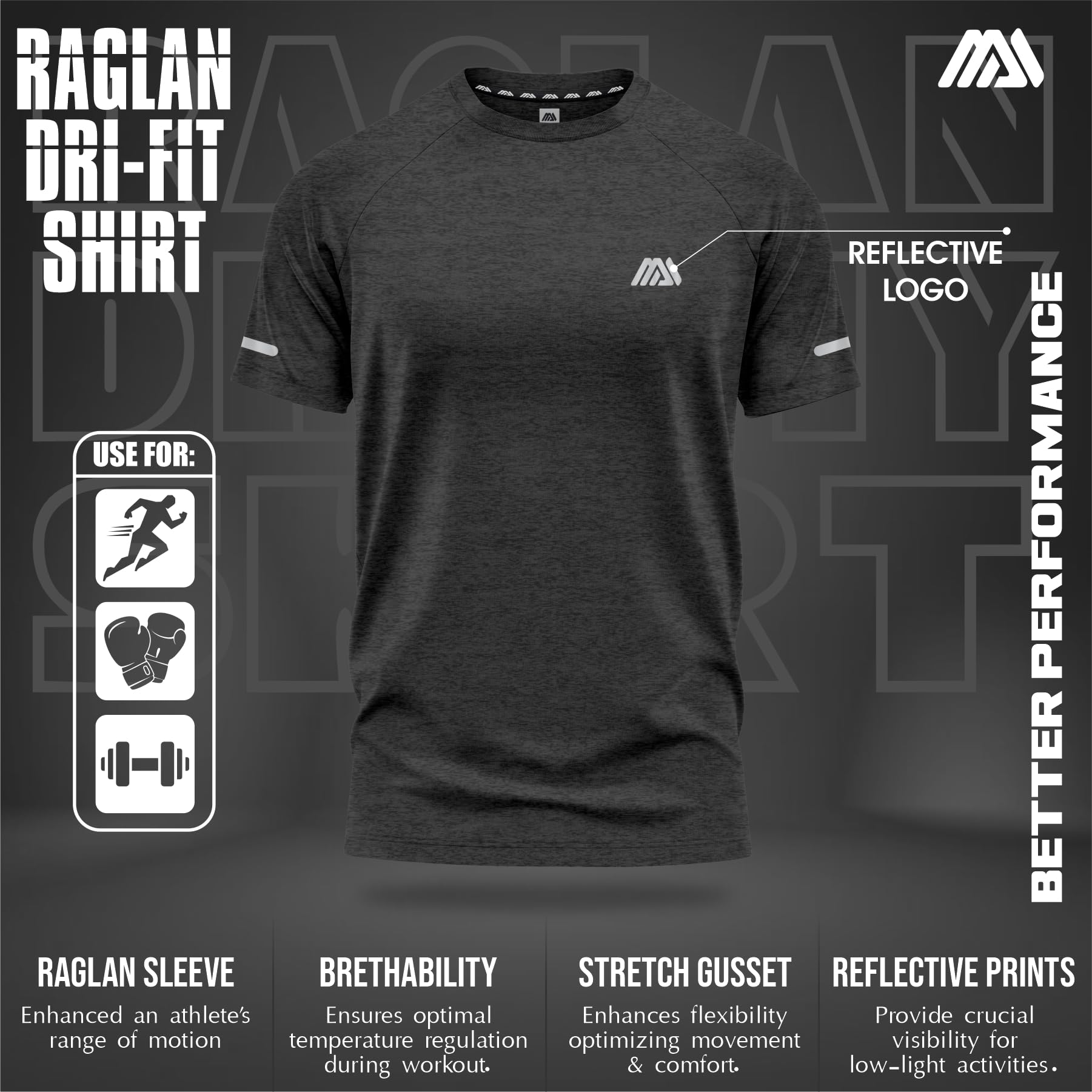 mymixtrendz Pack of 3 Mens Short Sleeve T-Shirts Athletic Workout Fit Wicking Moisture Quick Drying Sports Gym T-Shirts Top