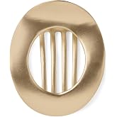 The Hair Edit Gilded Ellipse Flat Lay Claw Clip, Metal Round Clip, Soft Gold