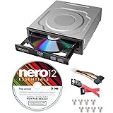 Lite-On 24X SATA Internal DVD+/-RW Drive Optical Drive IHAS124-14 + Nero 12 Essentials Burning Software + Sata Cable Kit