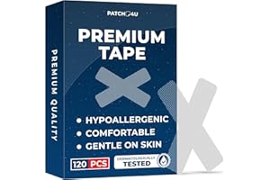 PATCH4U Micropore Tape (120 Pack) - Pain Free Removal, Hypoallergenic, Latex Free & Gentle On Skin - Medical Grade Adhesive Tape
