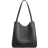 S-ZONE Soft Genuine Leather Tote Bag for Women, Shoulder Handbag with Zipper, Purses with Bottom Metal Rivets