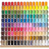 New brothread 150 Colors Huge Spools Polyester Embroidery Machine Thread | 150 Vibrant Colors, Mega Kit, 4000M(4400Y) Each Spool, 40WT, Used for Commercial and Domestic Embroidery Machines