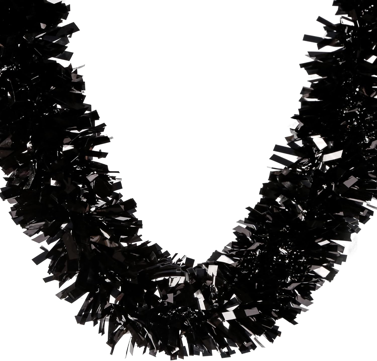 Wreaths, Garlands & Swags - Sggvecsy 49.2Ft Halloween Christmas Black Tinsel Garland Xmas Tree Decorations Christmas Metallic Twist Garland Ceiling Hanging Decorations for Halloween New Year Party Indoor Outdoor Supplies