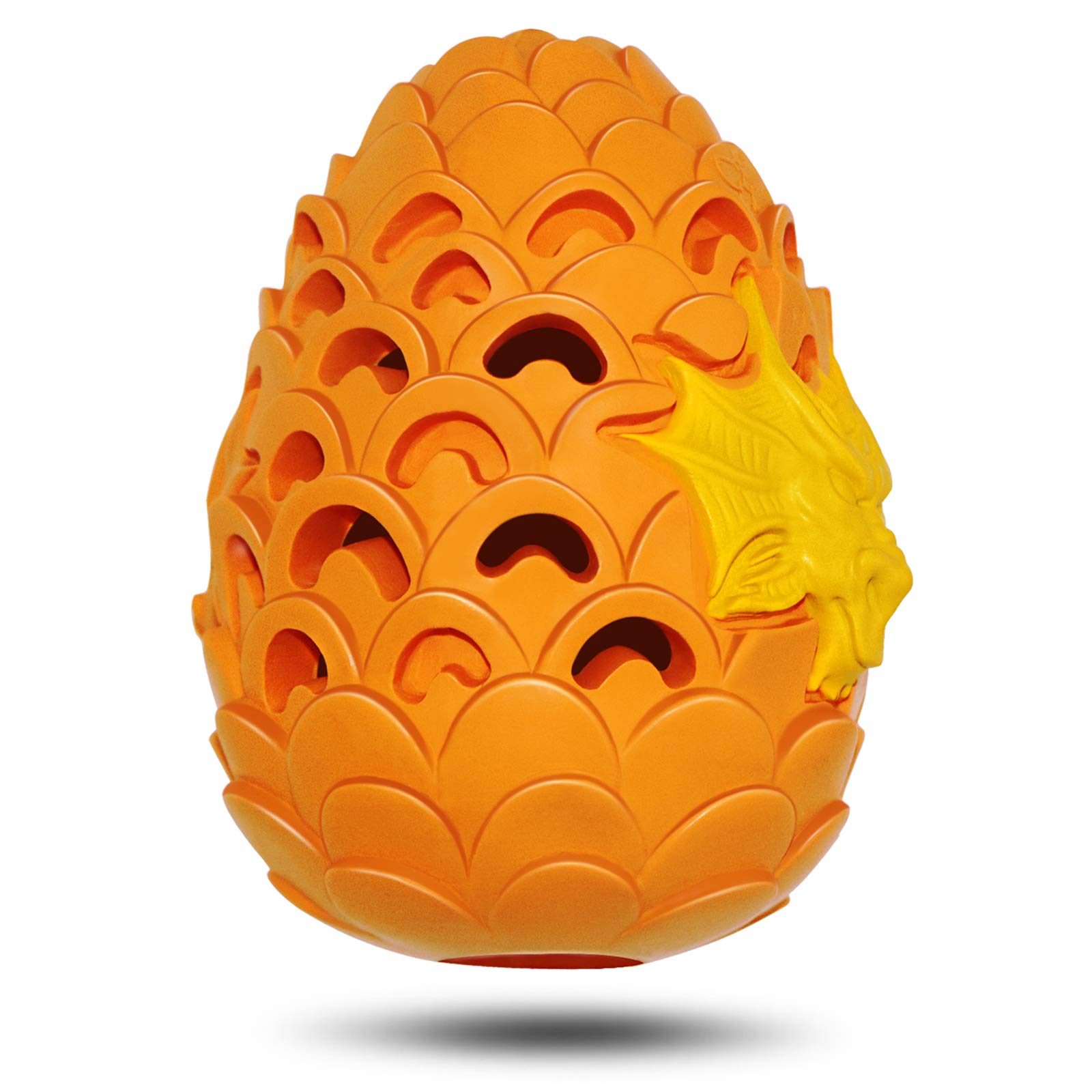 M.C.works Dragon Egg Dog Toy for Aggressive Chewers Large Breeds, Indestructible Dog Toys Tough Dog Toys for Medium Large Dogs, Puppy Toys 900 Lbs Pull Tension Orange