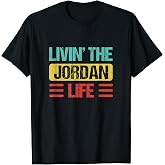 Jordan Name T-Shirt - Unisex-Adults, Black, Small, Short Sleeve, Regular Fit, Cotton, Polyester