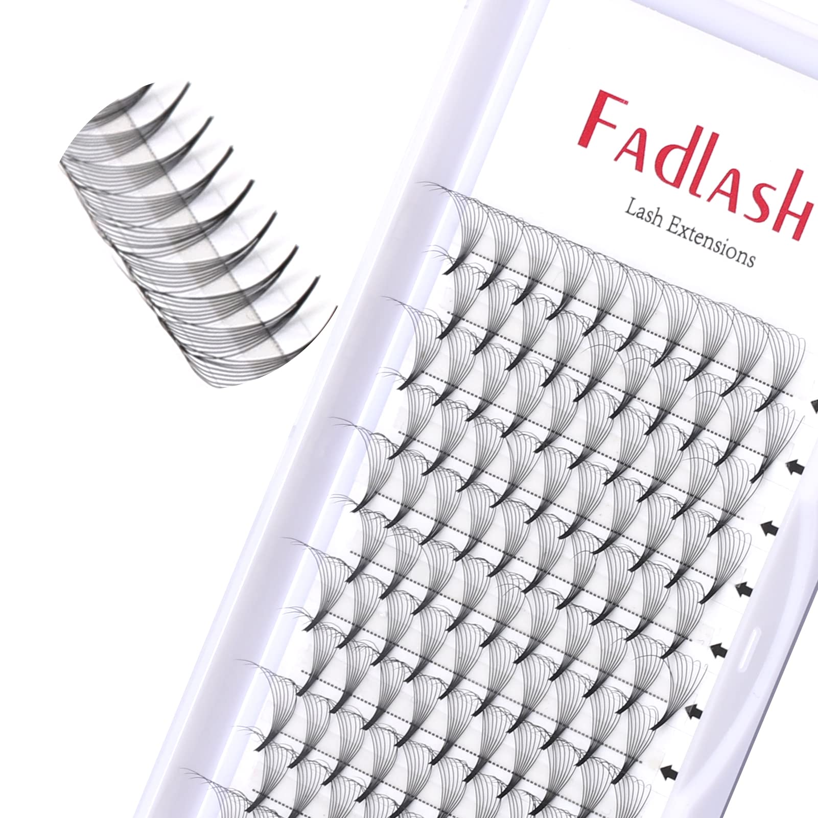 Pre Made Fans Eyelash Extensions 8D 0.07-D Curl 12mm Fadlash Premade Russian Volume Lashes Fan Pointy Base Long Lasting Pre Fanned Easy Application Lash Extension