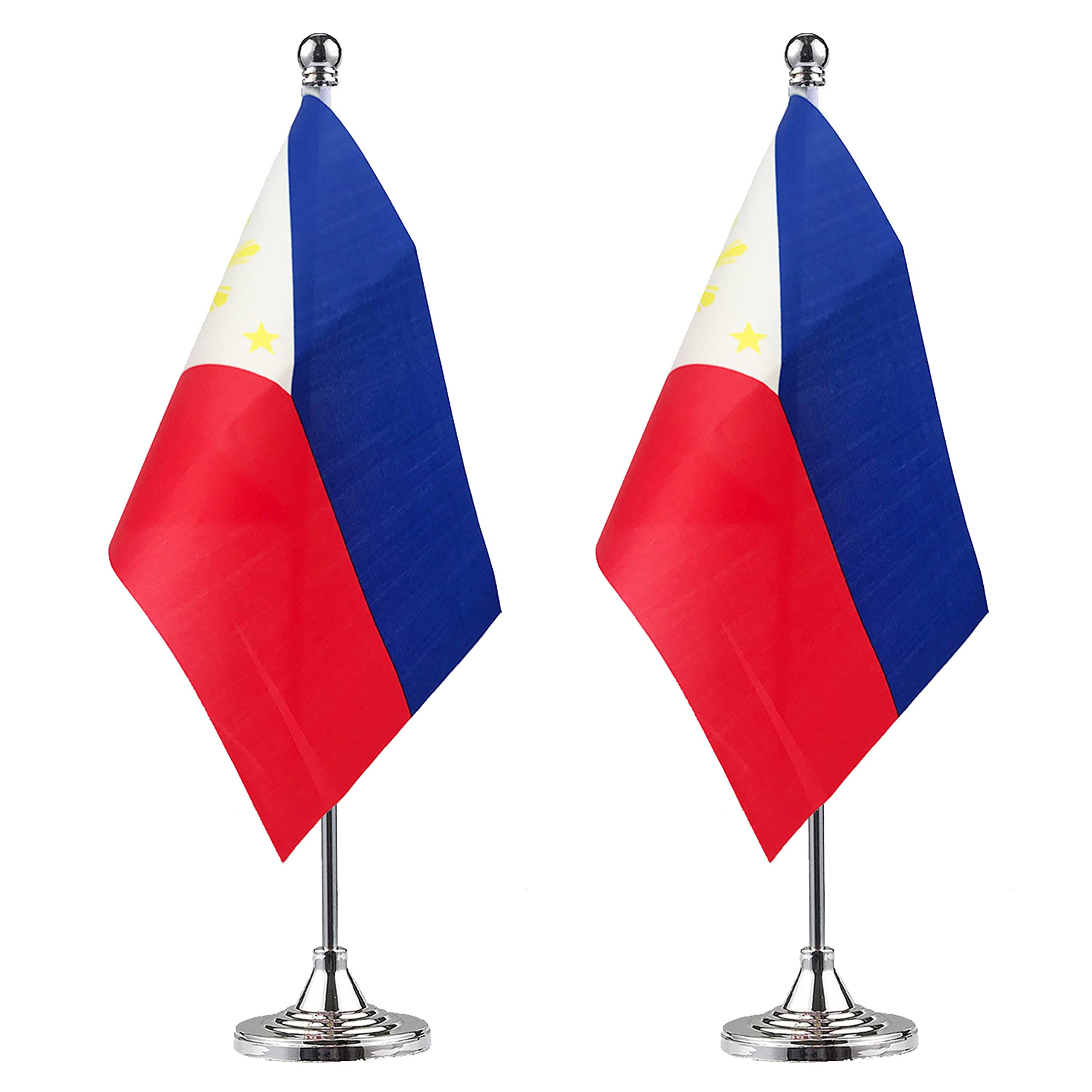 Photo 1 of WXTWK 2 Pack Philippine Flag Filipino Desk Flag Small Mini Filipino Table Flags With Stand Base,Home Office Festival Events Celebration Decorations