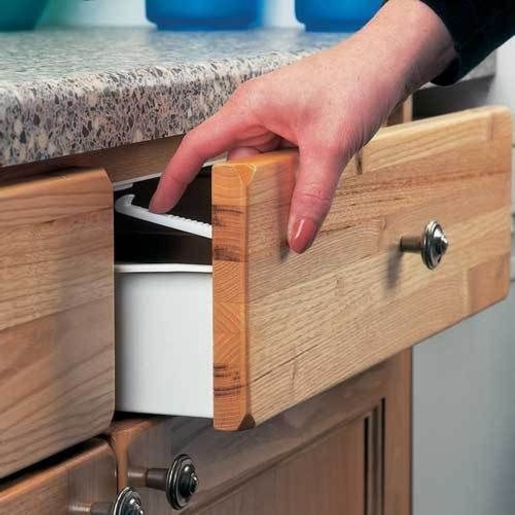 Cupboard Drawer Lock Secure Catches 6 Pk Safety Baby Child
