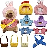 TUSAUW Capybara Plush with 10 pcs Clothes & Accessories, Dress Up Capybara Stuffed Animal Plush Toys with Outfits, for Boys and Girls as Christmas Birthday Gifts