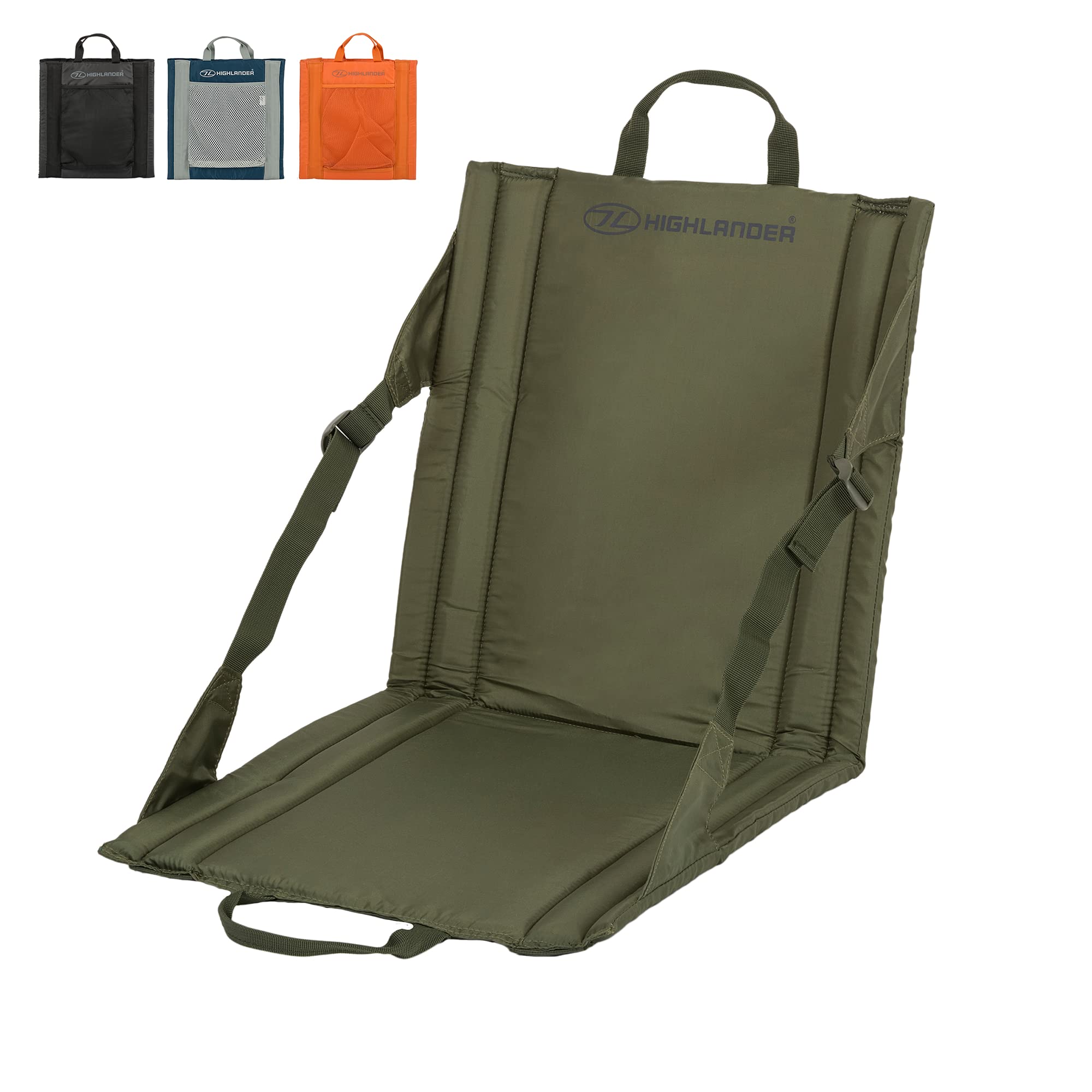 Highlander Foldable Outdoor Seat Mat Lightweight Padded Portable Stadium Seats Ideal for Walking, Picnics, Camping, Hiking or Festivals (Olive Green)