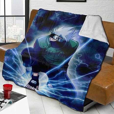 Caimizogojocrz Naruto Hatake Kakashi Manta Sherpa Manta de forro polar