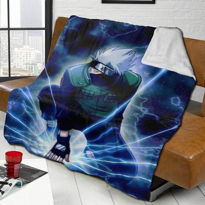 Caimizogojocrz Naruto Hatake Kakashi Manta Sherpa Manta de forro polar