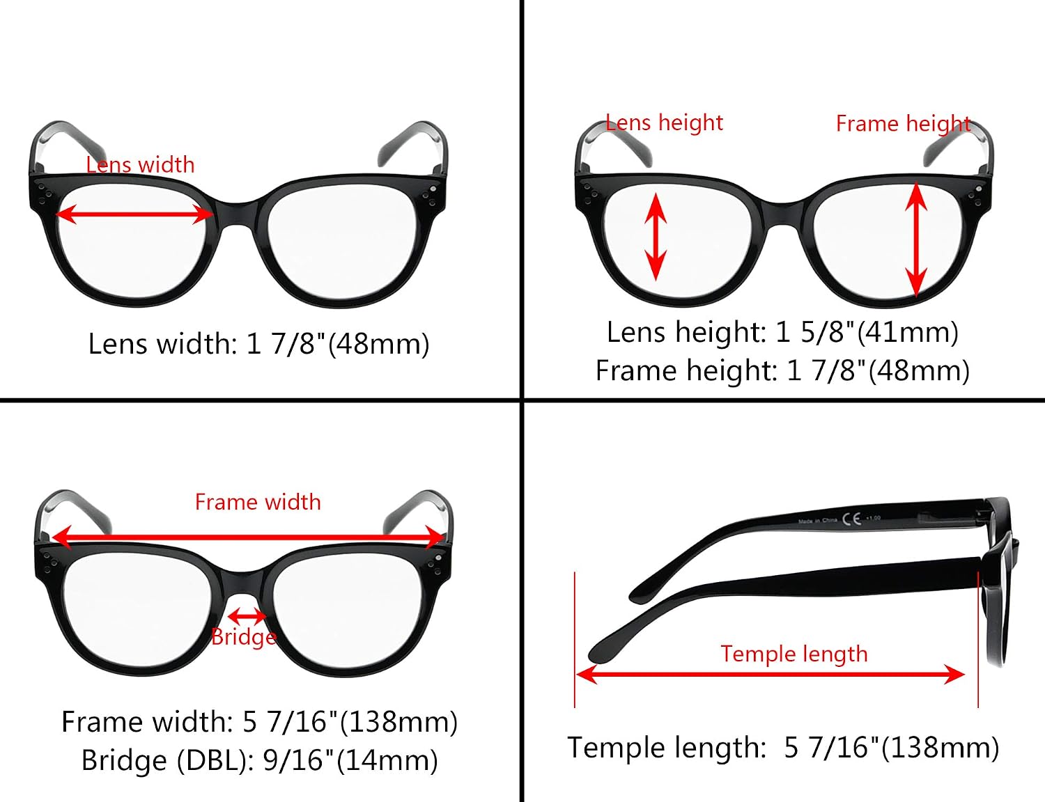 Eyekeeper 4-Packing Oversize Reading Glasses Women Stylish Readers +0.75, Multicolor - Image 5