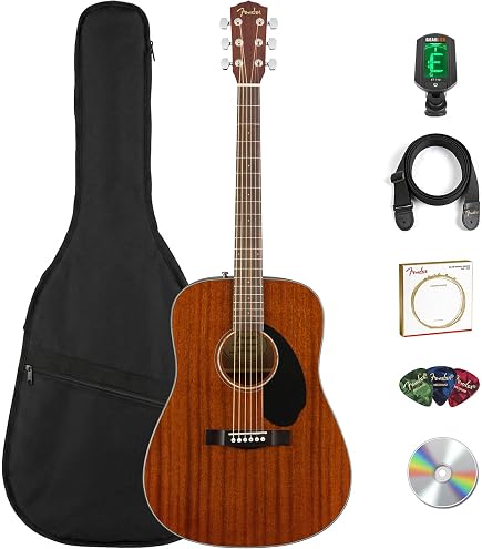 Amazon.com: Fender CD-60S Dreadnought V2 Pack Acoustic Guitar