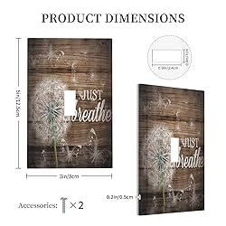Rustic Butterfly Dandelion on Brown Wood 1 Gang