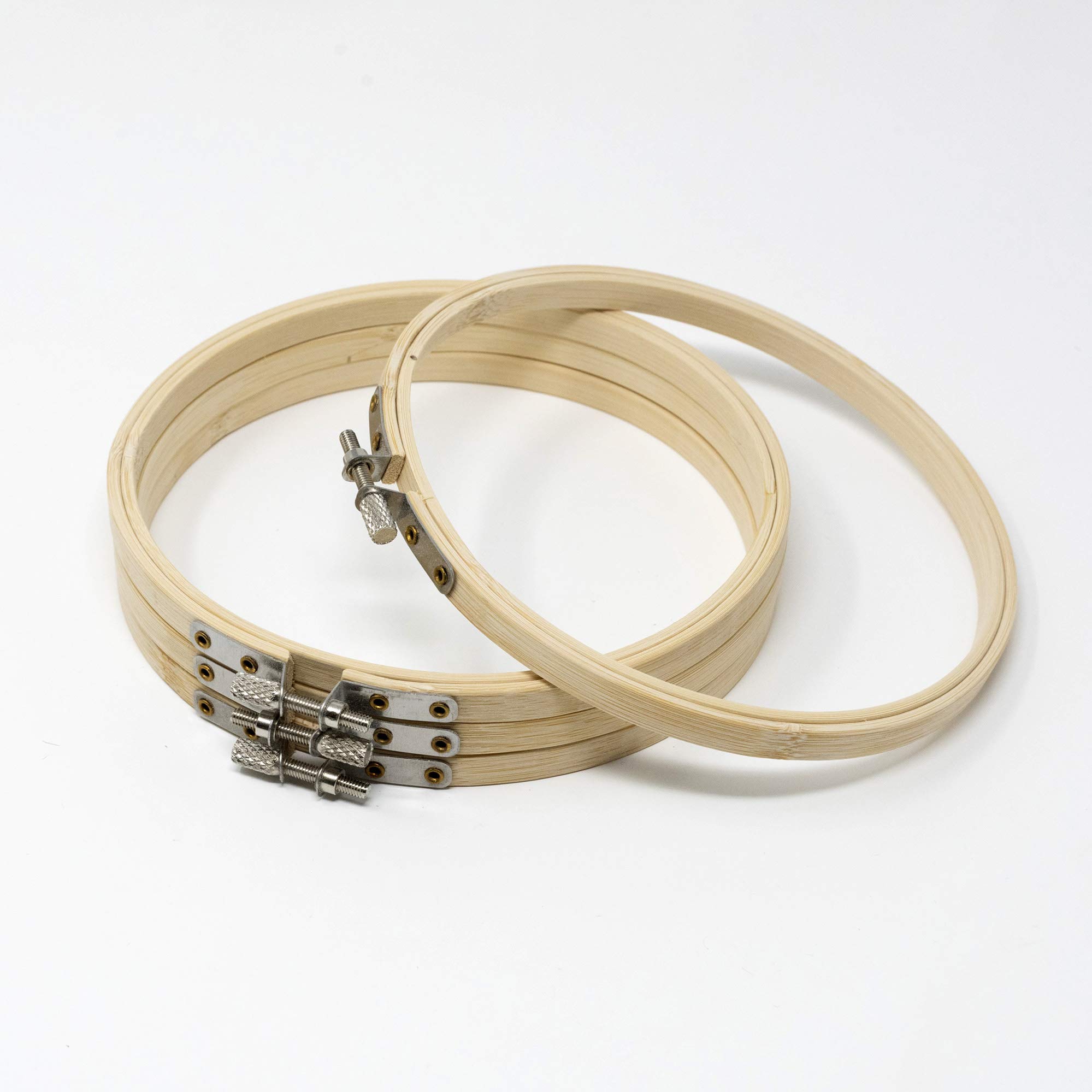 Korbond 4pcs Embroidery Hoop Set of 4 x 6 Inch (15cm) Adjustable Embroidery Hoops - Cross Stitch, Crafting, Frame, Crochet, Sewing – 100% Bamboo Hoops