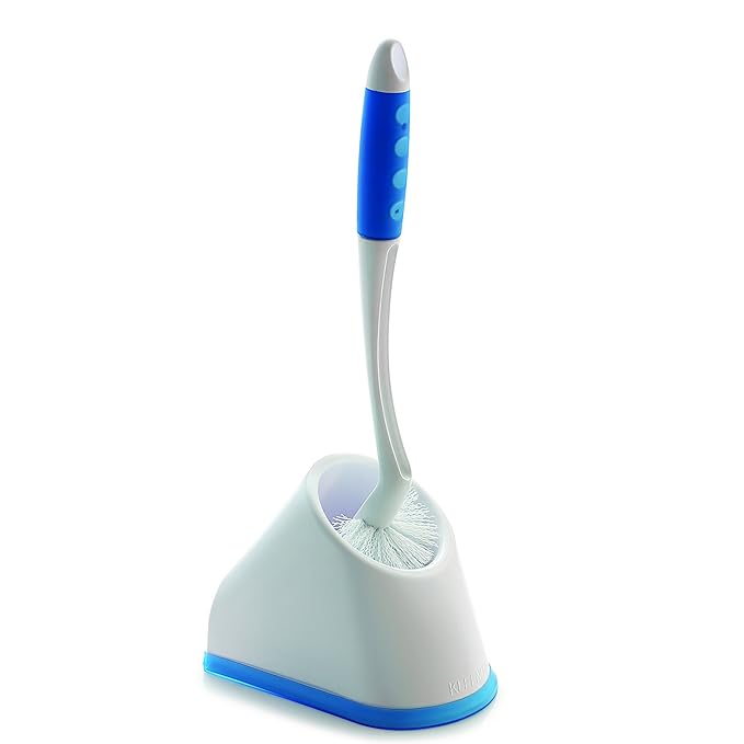 Cello Kleeno Angular Toilet Brush with Storage (Blue and White)