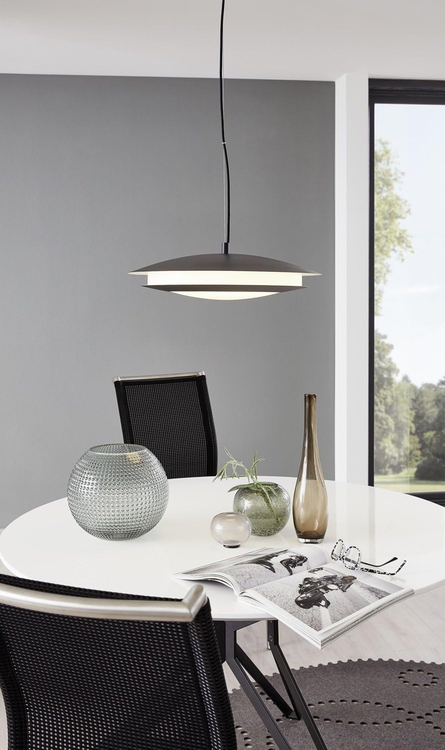 EGLO Moneva-C Pendant Light, Steel, 27 W, Diameter 48.5 cm, Black, diameter 48,5 cm - Image 3