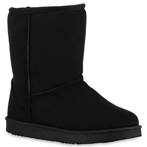 Stiefelparadies Damen Stiefeletten Schlupfstiefel Warm Gefüttert Flandell