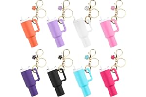 Wchoicsy 8 Pack Mini Tumbler Keychain for Stanley Cup, Mini Cup Keychain Chapstick Holder for Women Girls