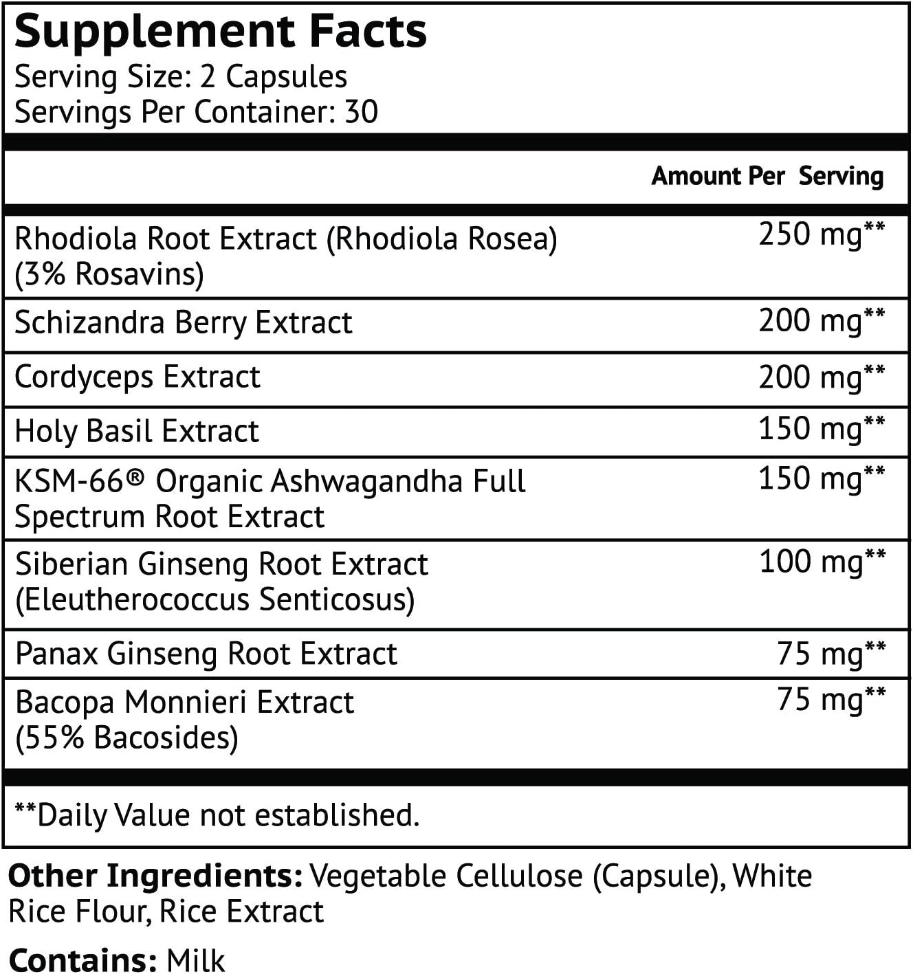 AdaptoTrax™ All-In-One Adaptogen Supplement Blend - Brain Boosting, Stress Relieving and Energy Optimizing Complete Herbal Adaptogens Supplements Formula - 8 Adaptogenic Herbs & Mushrooms in 1 Capsule: Health & Personal Care