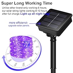 Solar Christmas Halloween String Lights Purple