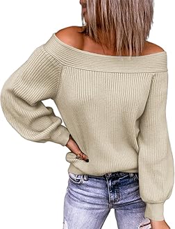 Shoulder Sweater Batwing Long Sleeve 