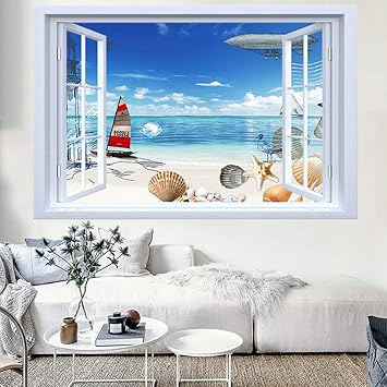 Zaaax Etiqueta De La Pared 3d Ventana 3d Etiqueta De La Etiqueta