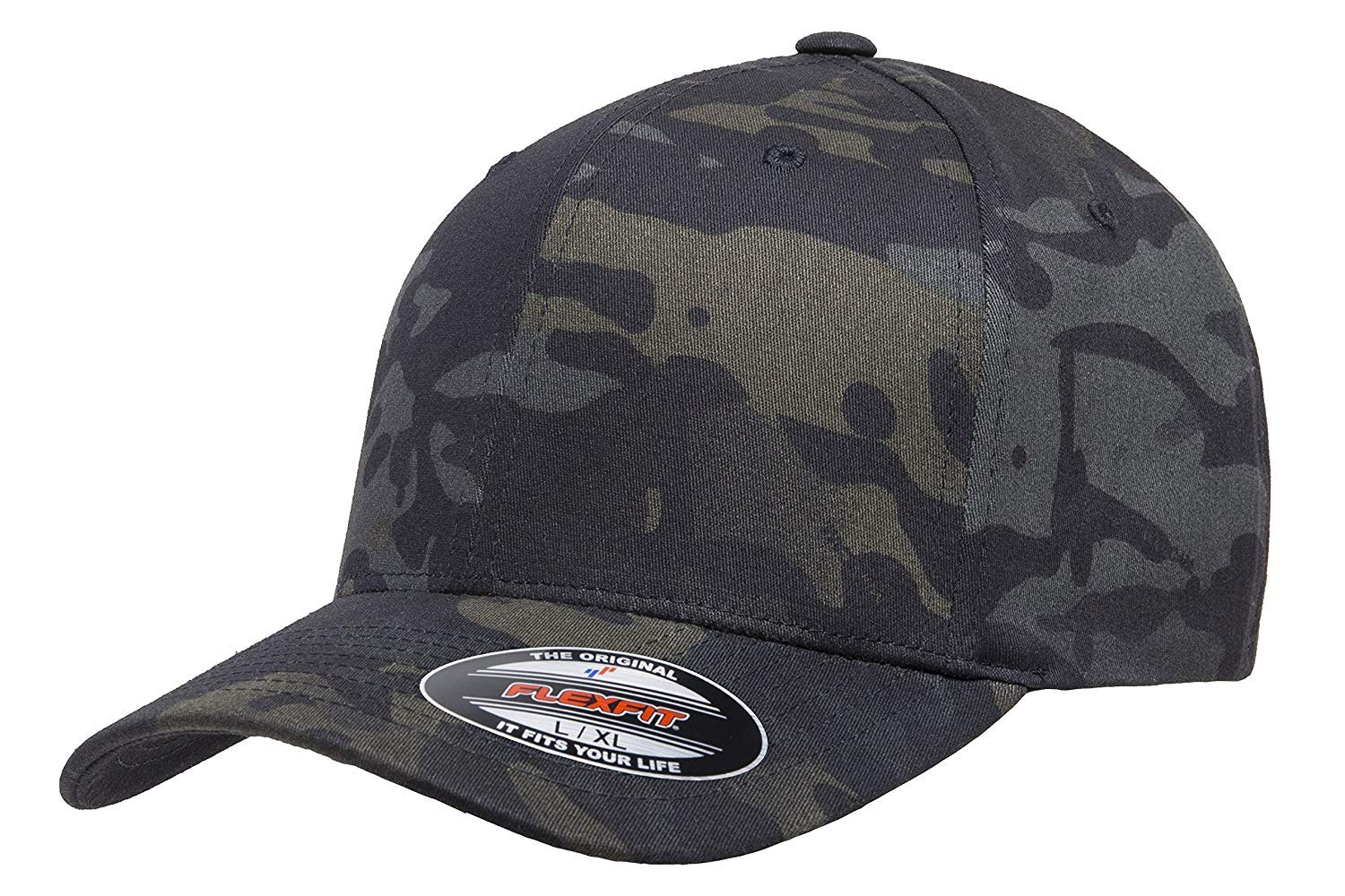 Flexfit Multicam 6 Panel Baseball Cap Officially Licensed Multi-Cam 2 Patterns Black Camo or Green Camo