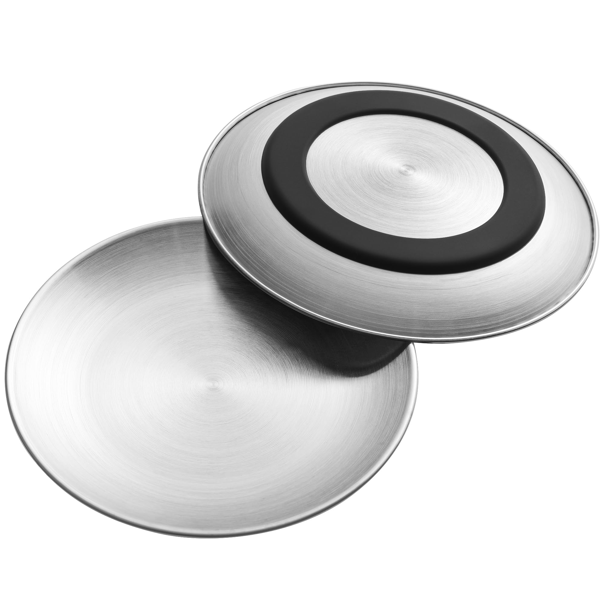 Photo 1 of Stainless Steel Cat Bowls, 6.7" Wide and Shallow Cat Food Bowl Set with Silicone Ring for Non Slip, Flat Metal Cats Dishes or Plates for Feeding Indoor Cats, Kitten, Small Dogs (Silver-2 Pack)