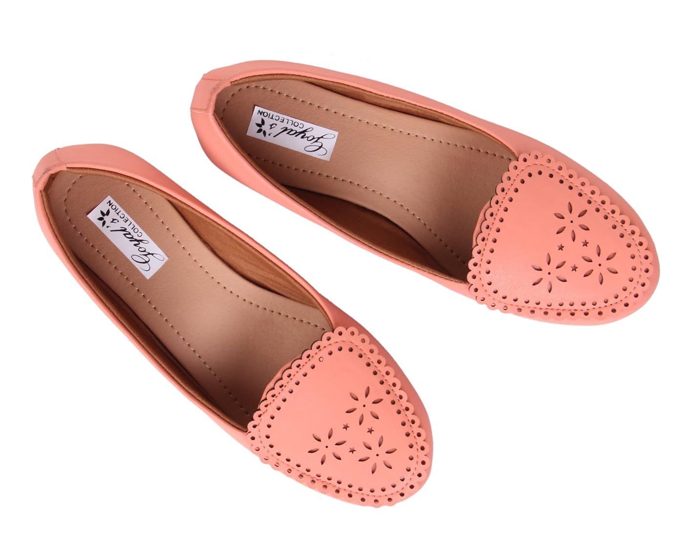 goyal peach cutwork loafer bellies