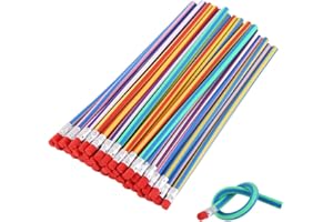 DECORA 50pcs Soft Flexible Bendy Pencils for Kids Children School Fun Equipment Novelty Easter Toys Pack of 50