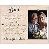 XJF Father of the Bride Picture Frame, 8x10 inches, Holds 4x6 inch Photo, Tabletop & Wall Mount, Minimalist Style, Father's Day Gift