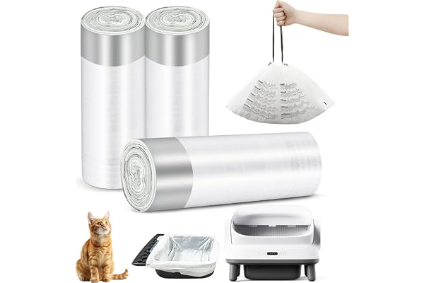 45 Count Litter Box Liners for Happypaw XXXL Self Cleaning Litter box GEN 5 Plus Waste Bags, Leak Proof Replacement Jumbo Cat