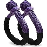 Soft Shackle 1/2,3/8" X 22 Inch (50000/47000LBS) Breaking Strength,Synthetic Soft Shackle Rope with Sleeves for SUV,ATV,Truck