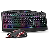 Redragon S101 Gaming Keyboard, M601 Mouse, RGB Backlit Gaming Keyboard, Programmable Backlit Gaming Mouse, Value Combo Set [N