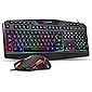 Redragon S101 Wired Gaming Keyboard and Mouse Combo RGB Backlit Gaming Keyboard with Multimedia Keys Wrist Rest and Red Backlit Gaming Mouse 3200 DPI for Windows PC Gamers (Black)