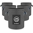 AC Infinity Heavy Duty Fabric Pots, 1 Gallon Aeration Reusable Grow Bags 5-Pack with 500G Thick Nonwoven Fabric and Multi-Purpose Rings, for Low Stress Plant Training Fruits, Vegetables, and Flowers