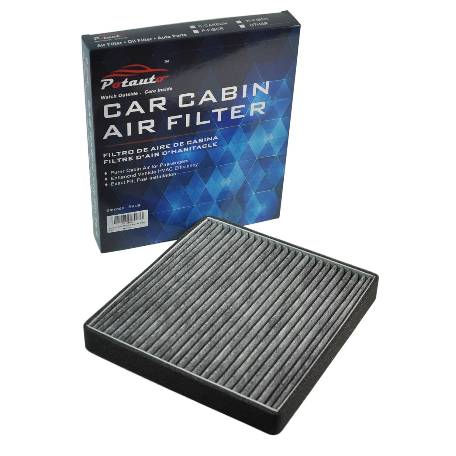 Potauto Map 1065c Cf11809 Replacement Activated Carbon Car Cabin
