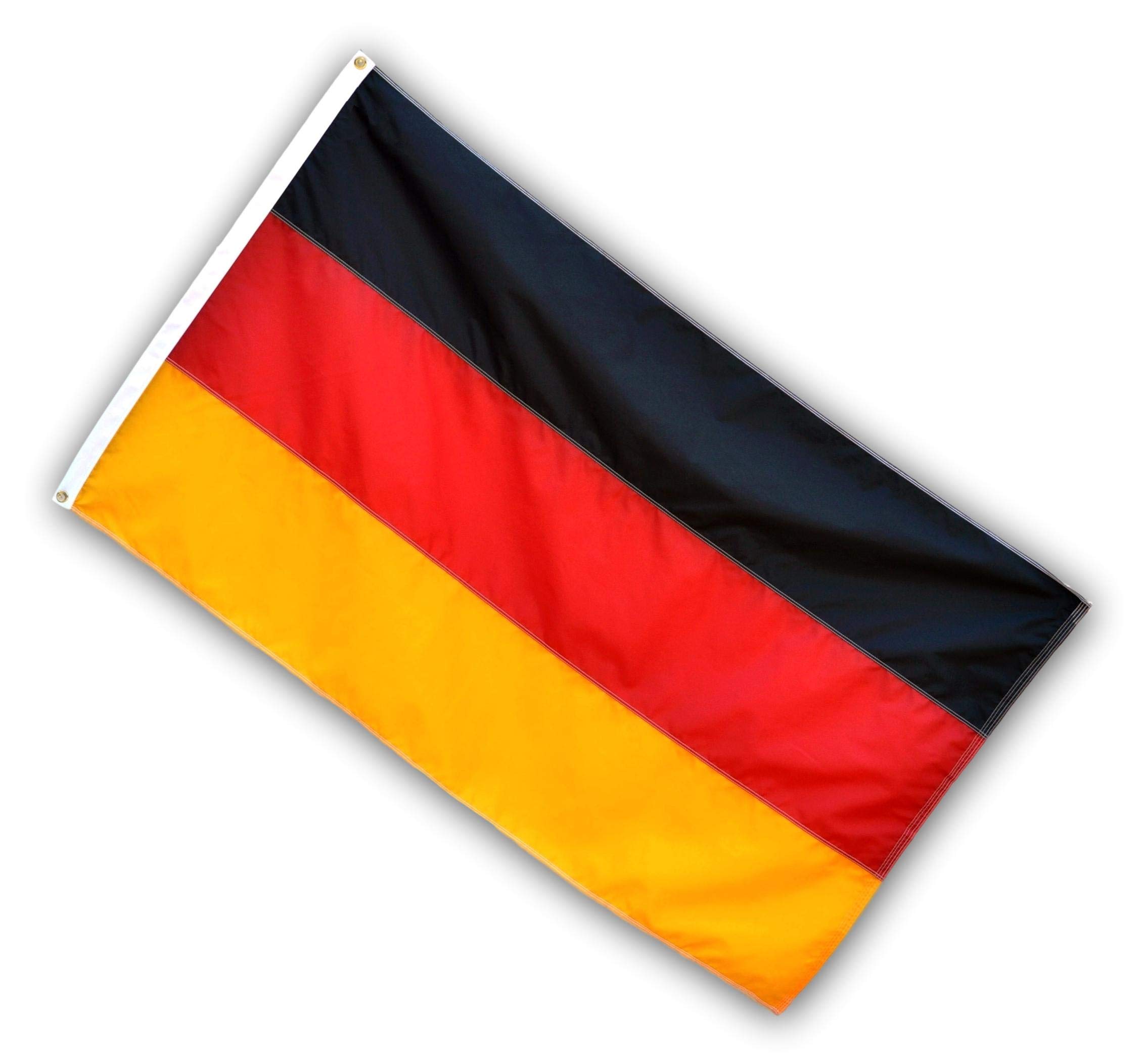 US Flag Factory 3x5 FT Germany German Flag (Sewn Stripes, Header & Grommets) - Outdoor SolarMax Nylon - 100% Made in America - Premium Quality