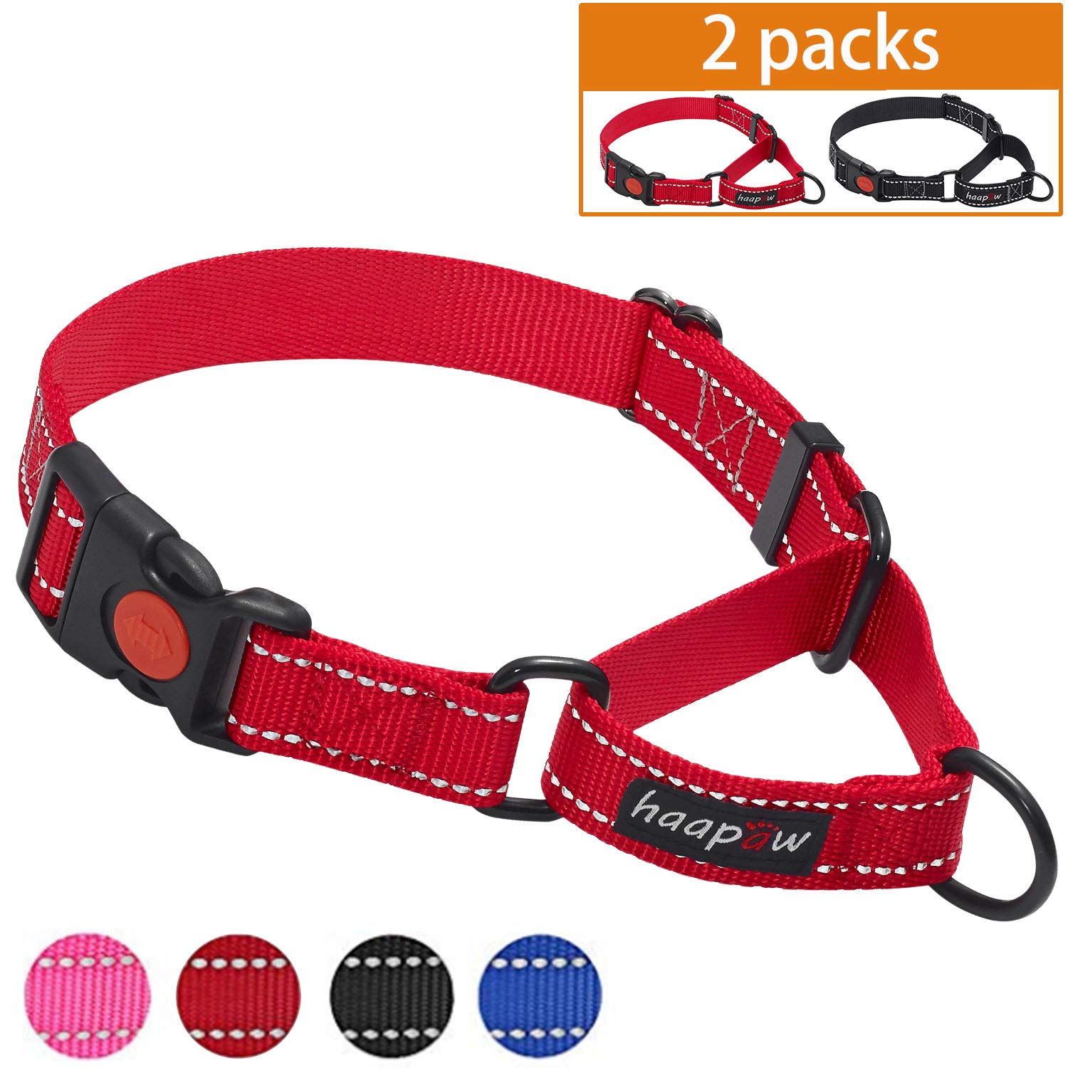 haapaw Martingale Dog Collar with Quick Release Buckle