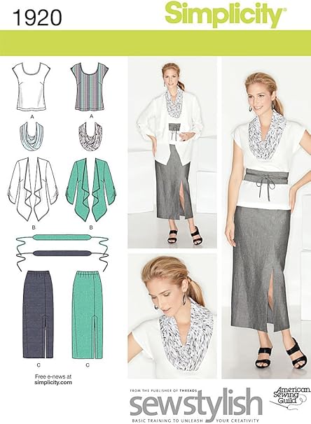 Pants and Scarf Sewing Pattern for Women by Karen Z Simplicity Easy-to-Sew 4552 Plus Size Skirt Dress 10-18 Sizes AA