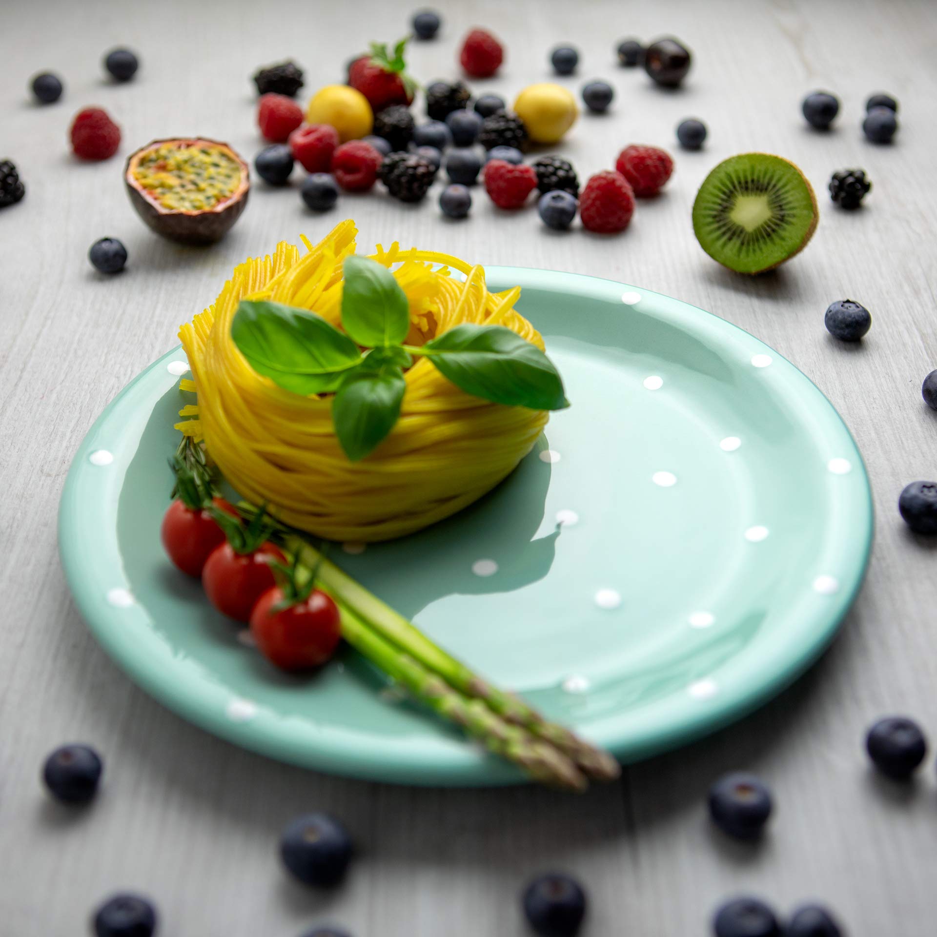 City to Cottage® Teal Blue and White Pottery | Polka Dot Spotty | Handmade Hand Painted | Glazed Ceramic 10inch/25.5cm Flat Dinner Plate | Unique Dinnerware